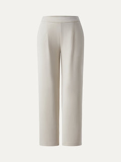 Sandwashed Spacer Mid Rise Straight Leg Pull-on Trousers with Pockets