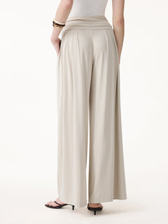 2Pcs Set Halter Neck Bra Tank & Tucked Pant with Pockets