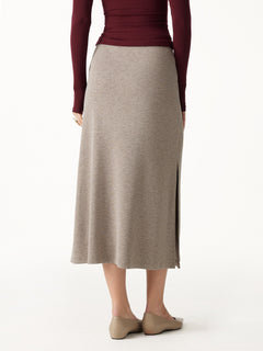 2Pcs Set Short Sleeve Tie-Side Top & Side-Slit A-Line Midi Skirt