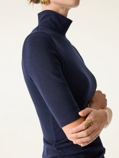 Essential Turtleneck Elbow Length Sleeve Bra Tops