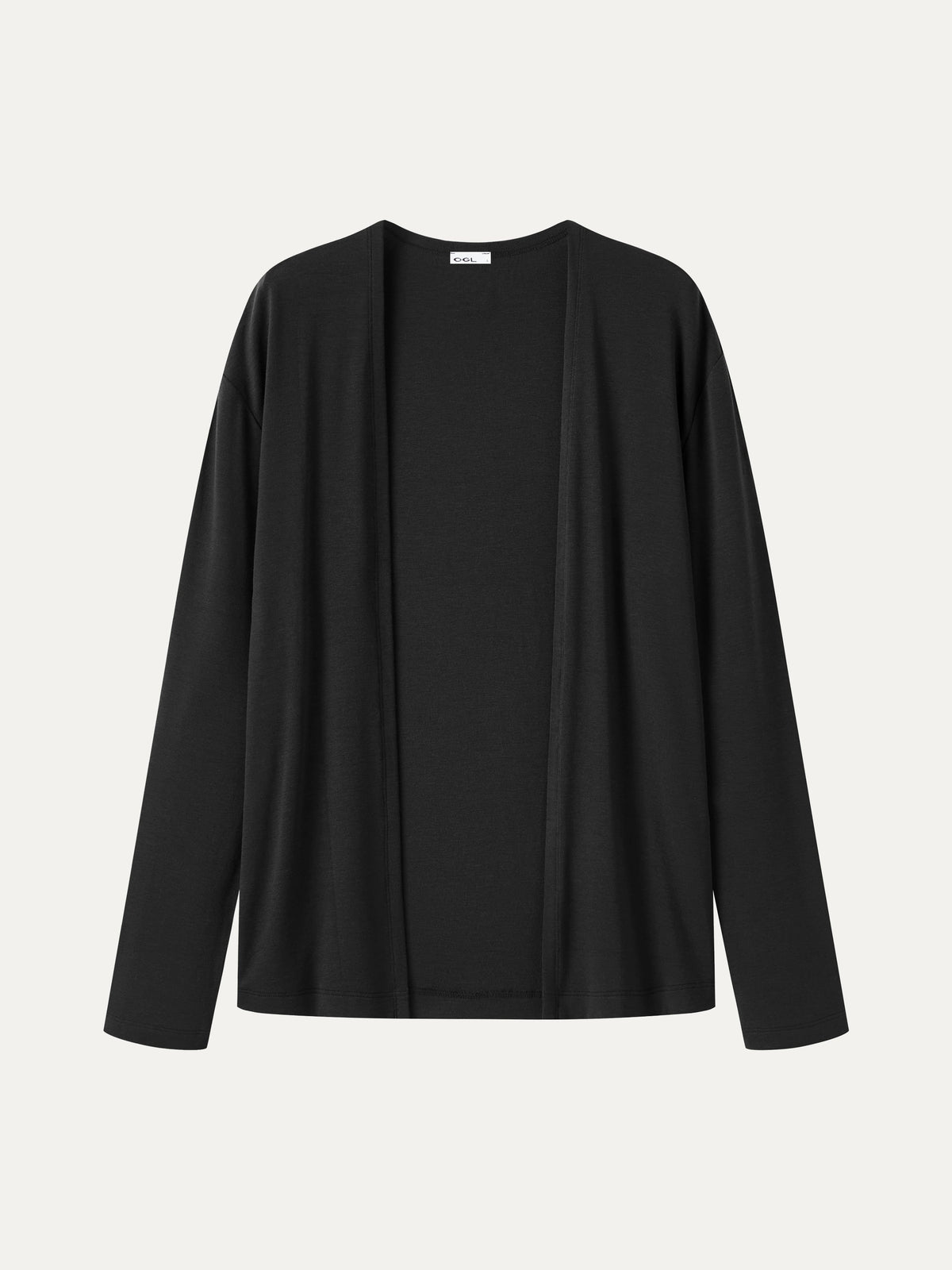 Premium Lyocell-Wool Open-Front Long Sleeve Cardigan