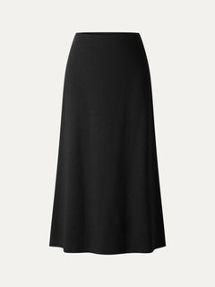 Textured Cotton Blend Mid-Rise A-Line Midi Skirt