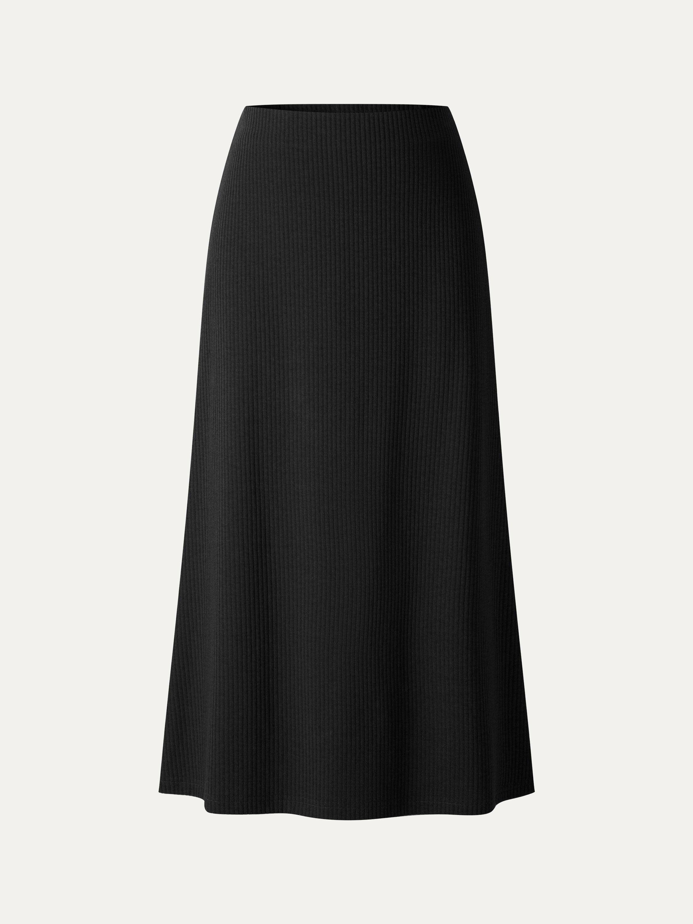 Textured Cotton Blend Mid-Rise A-Line Midi Skirt