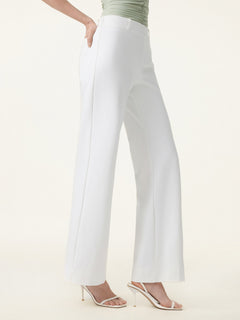 Not-See-Thru Drapey Mid Rise Wide Leg Pull-on Pant with Pockets