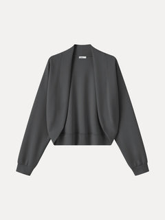 Lyocell Spacer Knit Long Sleeve Drop-Shoulder Shrug Cardigan