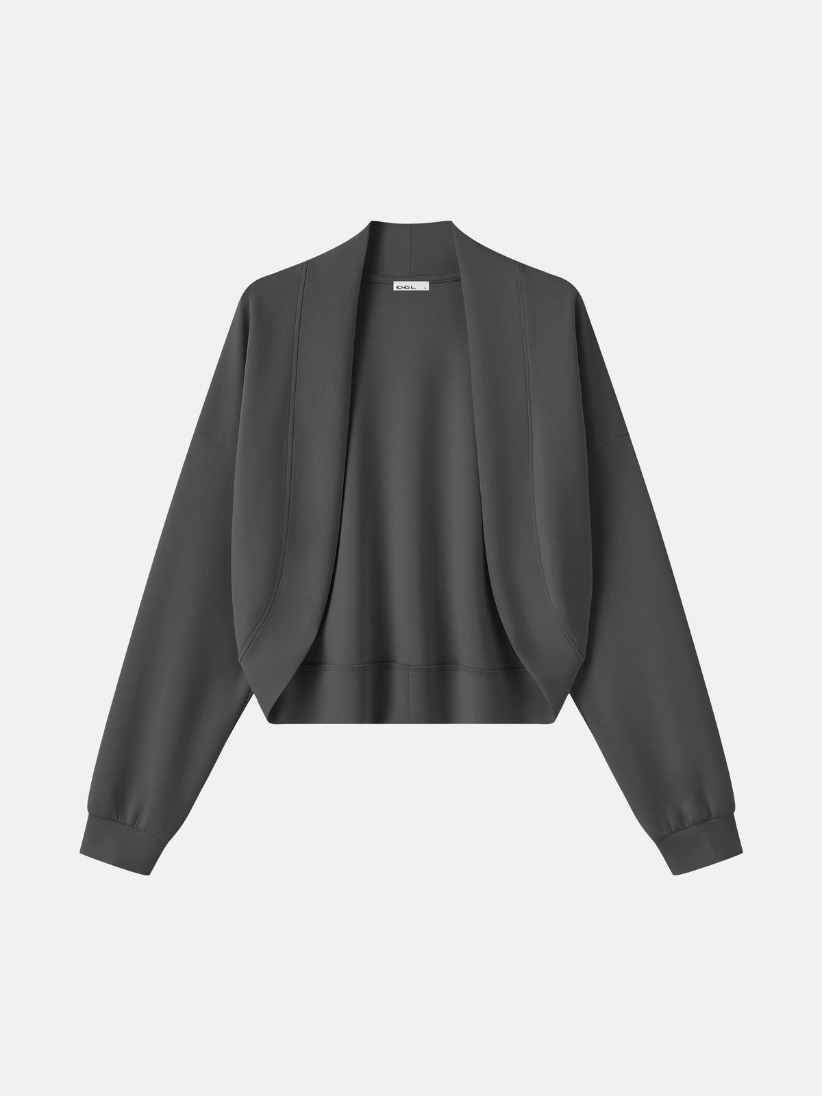 Lyocell Spacer Knit Long Sleeve Drop-Shoulder Shrug Cardigan