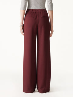 2Pcs Set Mock Neck Batwing Sleeve Top & High-Rise Wide-Leg Pants with Pockets