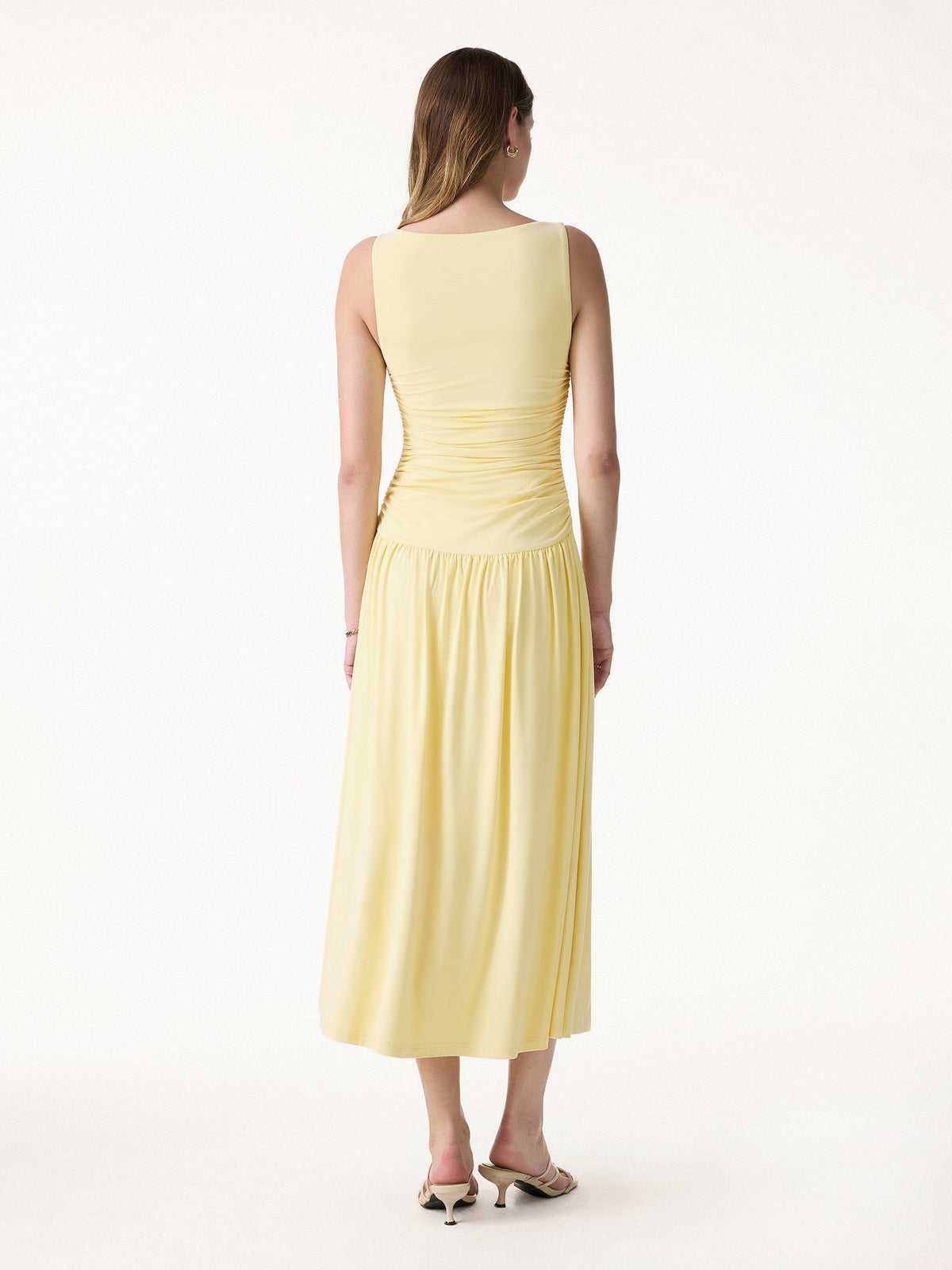 SkinKiss Cooling Boatneck Ruched Midi Bra Dress