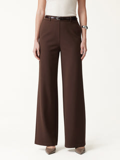 Ponte Mid-Rise Wide-Leg Pants with Pockets