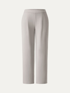 Sandwashed Spacer Mid Rise Straight Leg Pull-on Trousers with Pockets