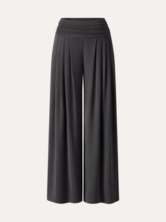 Sandwashed Super Flowy Tucked Palazzo Pant with Pockets