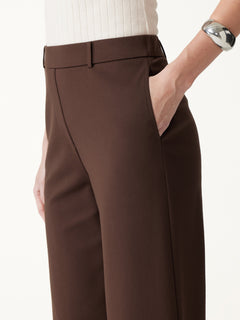 Ponte Mid-Rise Wide-Leg Pants with Pockets