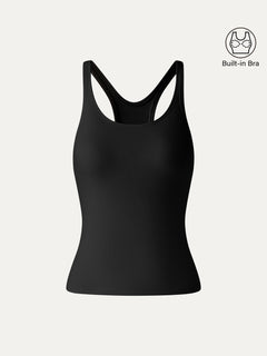 Cool-Touch Ribbed Scoop Neck Racer Back Bra Tank