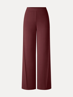 Modal Spacer Knit High-Rise Wide-Leg Pants with Pockets
