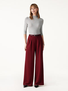 Premium Lyocell-Wool Knit Mock Neck 3/4 Sleeve Bra Top