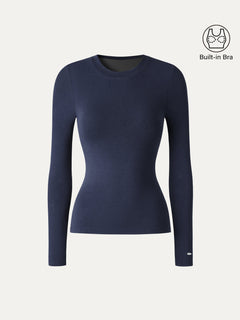 Crewneck Long Sleeve Bra Top