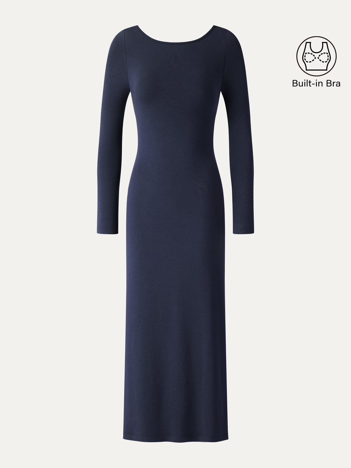 Eco-Mousse® Boatneck Open-Back Midi Bra Dress