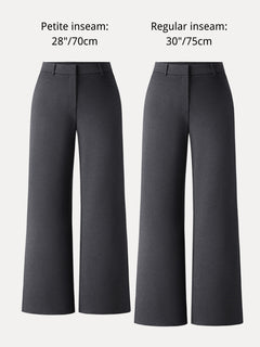 Ponte Mid-Rise Wide-Leg Pants with Pockets