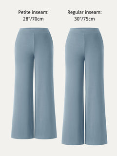 Lyocell Wool Mid Rise Wide Leg Pull-on Pant with Pockets
