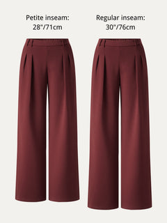 Lyocell Spacer Knit High-Rise Wide-Leg Tuck Pants with Pockets