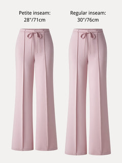 Lyocell Spacer Knit High-Rise Flare Pants with Pockets