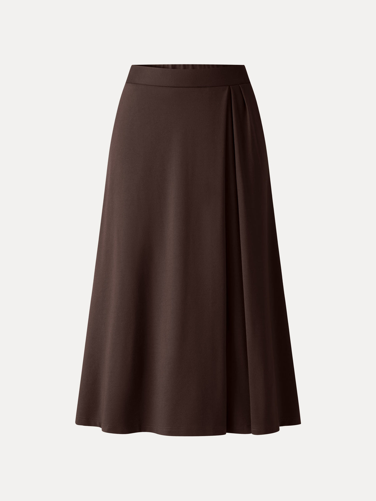Ponte Mid-Rise Tucked A-Line Midi Skirt with Pockets
