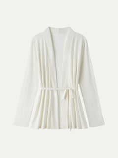Airy Soft Open Front Cardigan with Tie