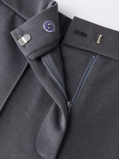 Modal Blend Ponte High-Rise Ankled Slim-Straight Pants with Pockets
