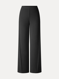 Modal Spacer Knit High-Rise Wide-Leg Pants with Pockets
