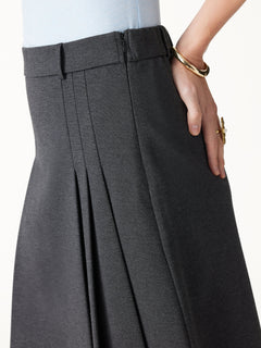 Ponte High-Rise Tucked Knee-Length Skirt
