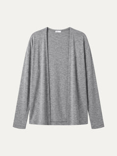 Premium Lyocell-Wool Open-Front Long Sleeve Cardigan