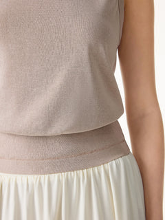2Pcs Set Reversible Boatneck Top & Maxi Flared Pull-On Skirt