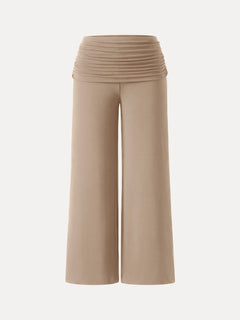 Non-Itchy Wool Blend Drapey Wide Leg Pull-on Pants with Pockets