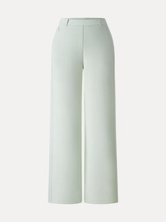 Stretch Cotton Blend Slimming High Rise Wide Leg Pants