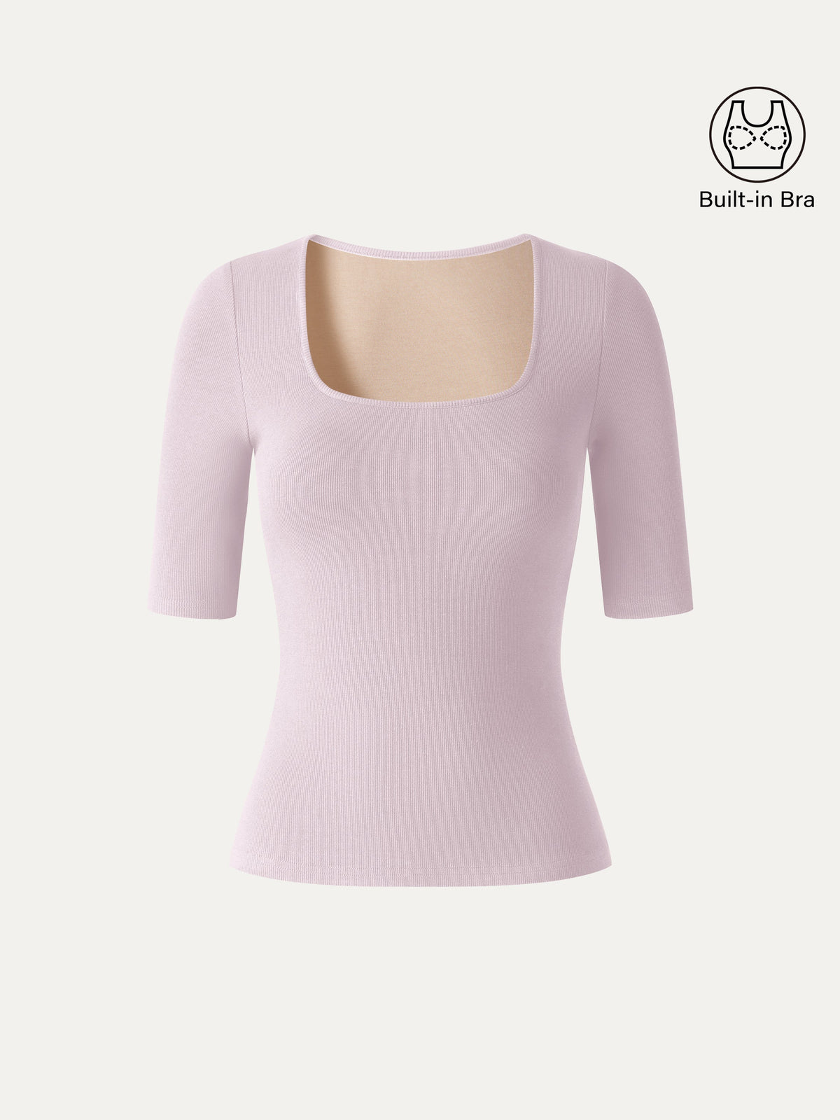 Eco-Mousse® Square Neck Elbow Sleeve Bra Top