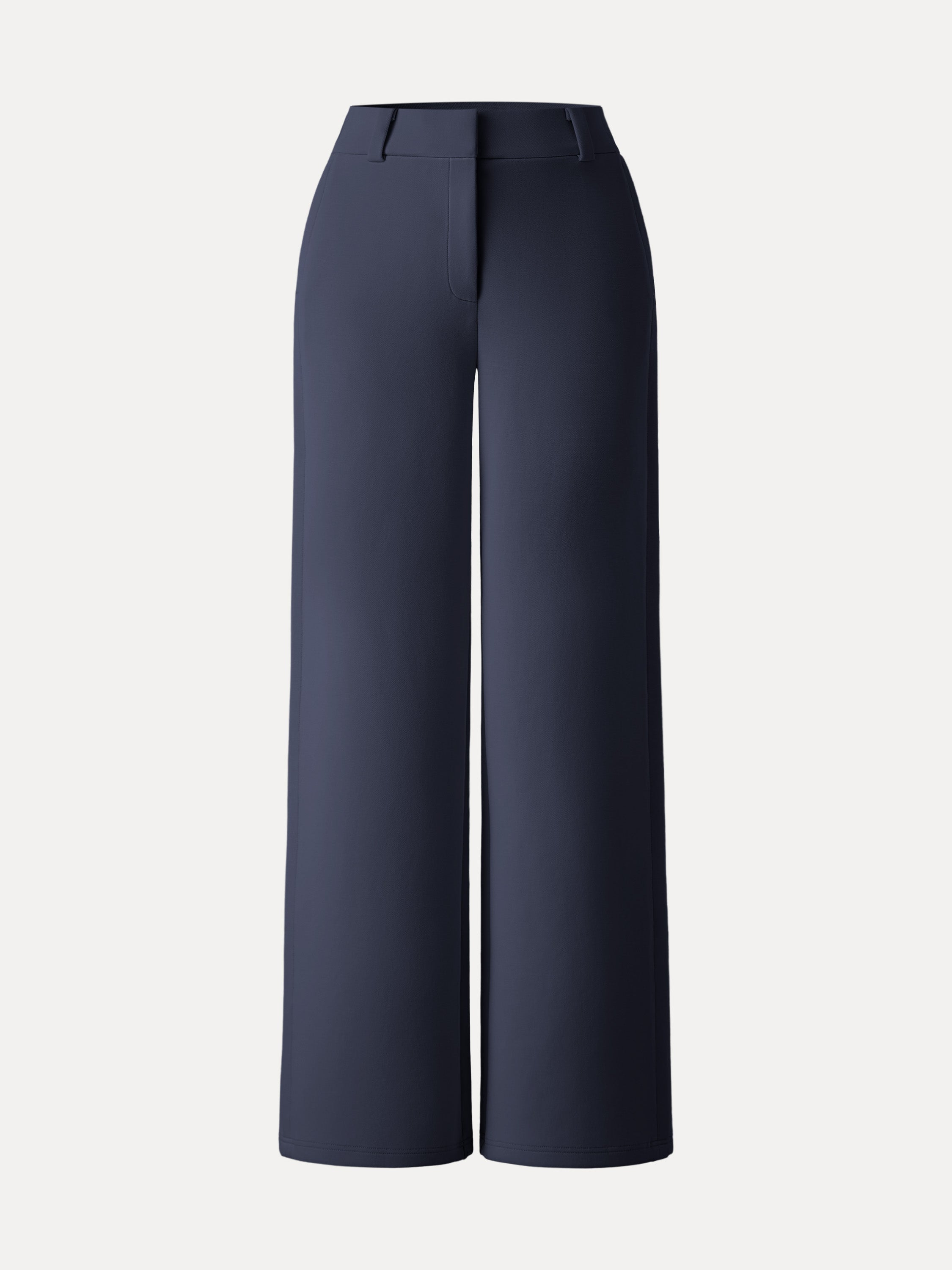 Stretchy Mid Rise Wide Leg Trouser