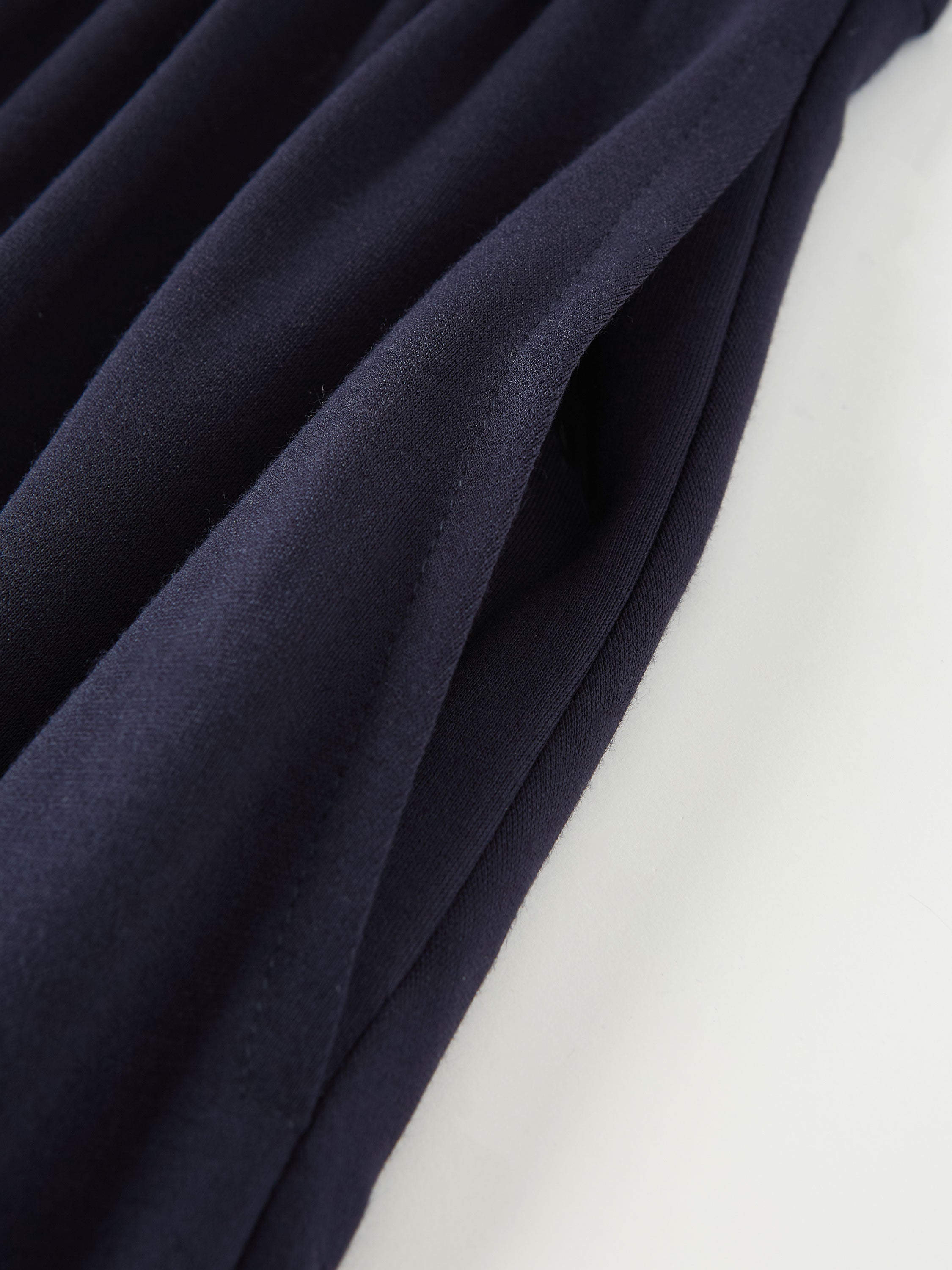 Ponte Mock Neck Ruched A-Line Midi Dress with Pockets