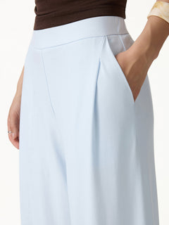 Ponte Mid Rise Wide Leg Pants with Pockets