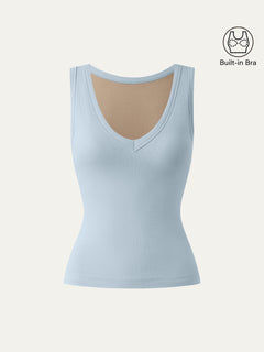 Stretchy V-neck Cotton New Airy Bra Tank