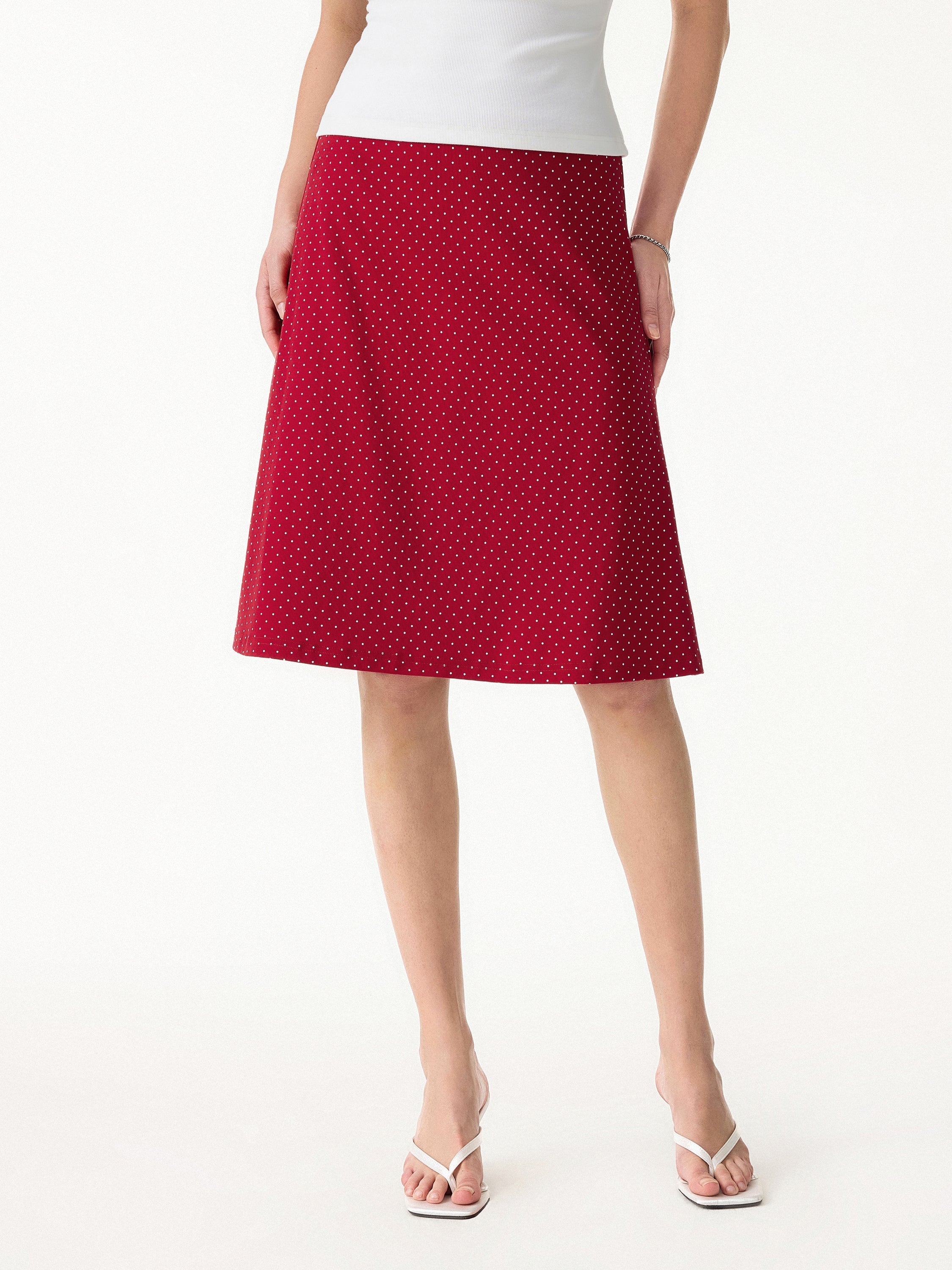 Stretch Cotton Polka Dot A-Line Flare Skirt Limited Edition