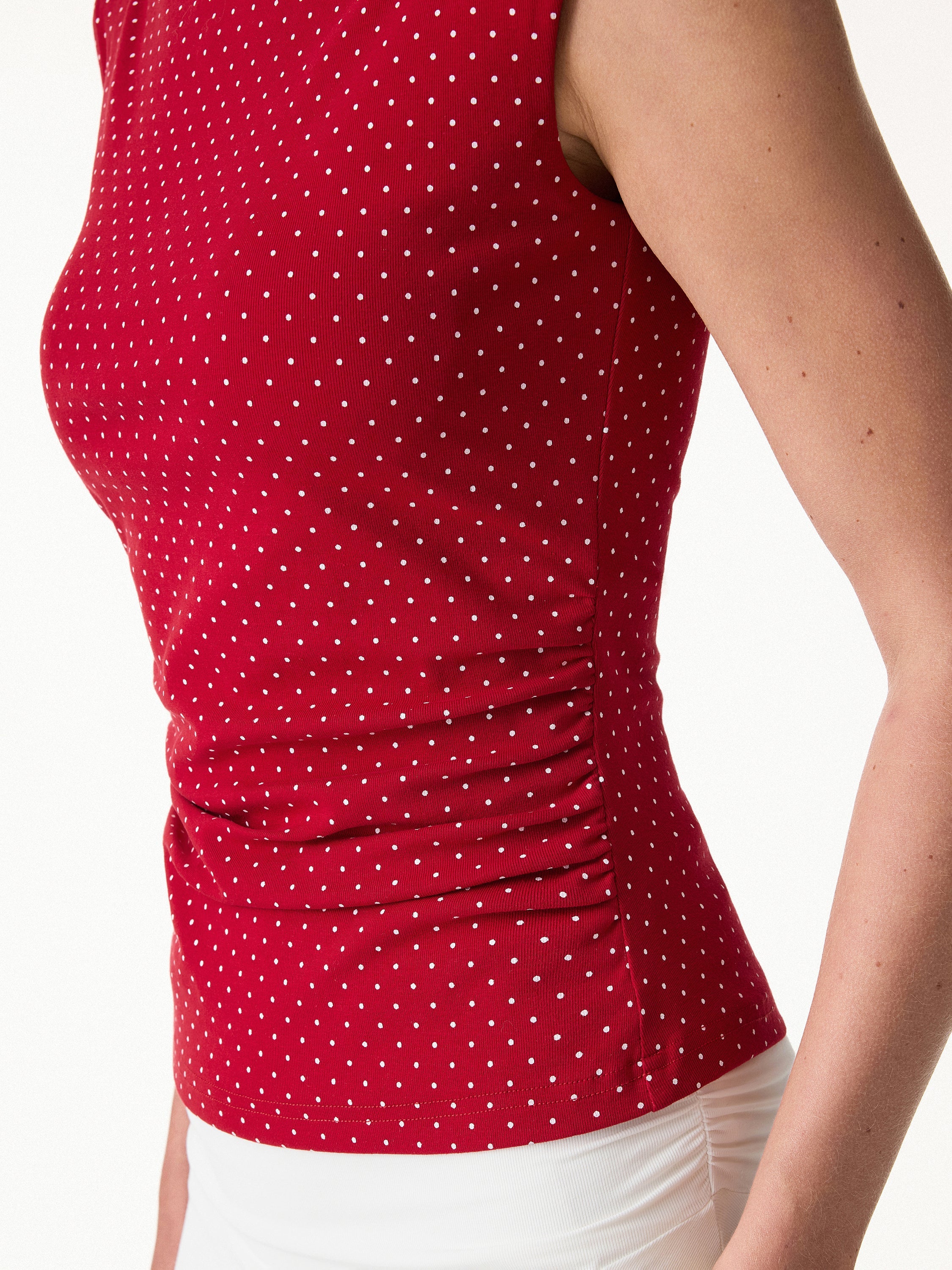 2Pcs Set Polka Dot Boatneck Bra Top & A-Line  Skirt Limited Edition