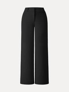 Stretchy Mid Rise Wide Leg Trouser
