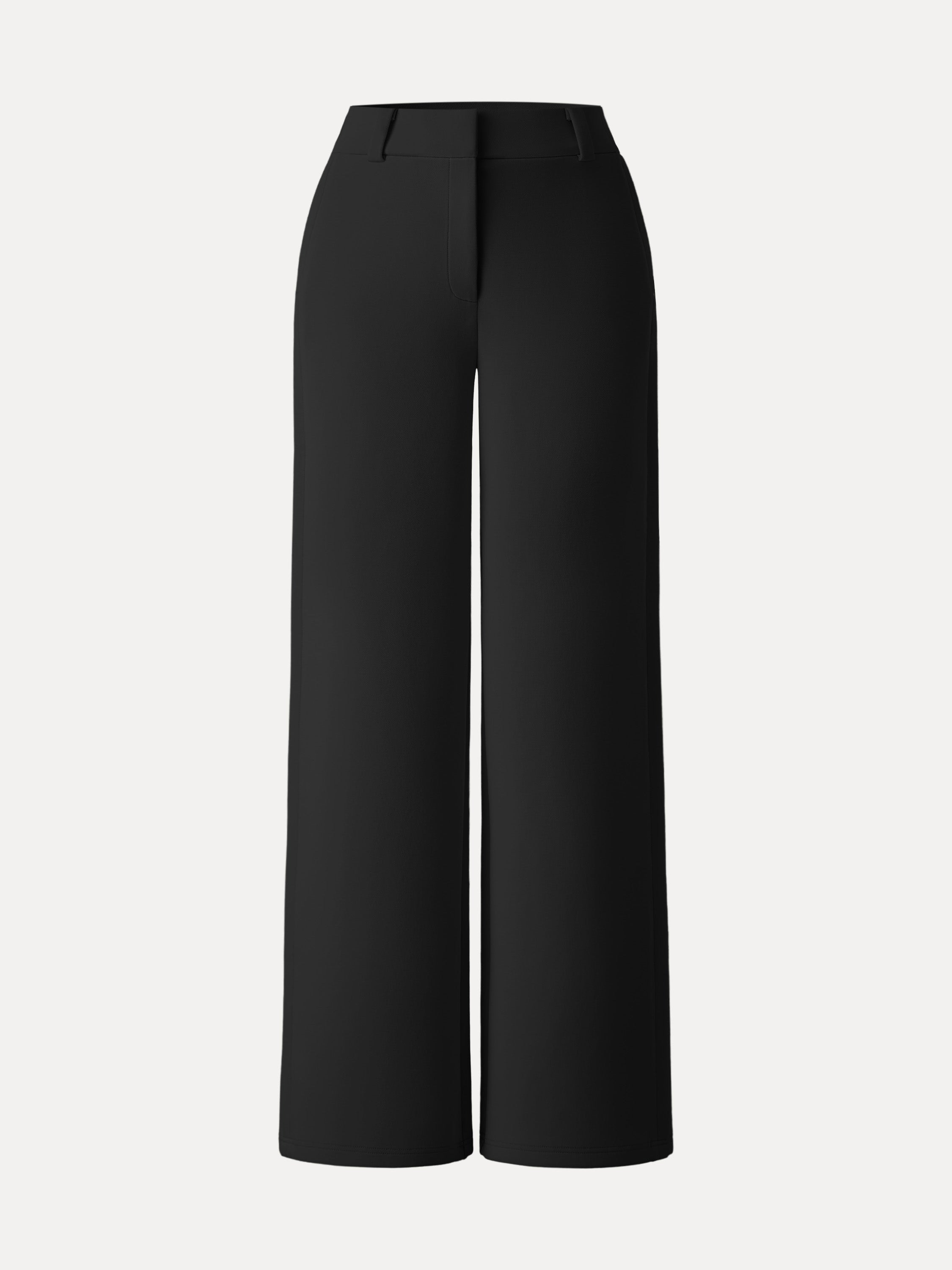 Stretchy Mid Rise Wide Leg Trouser