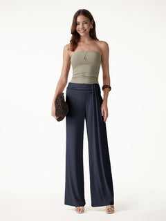 Mid-Rise Relaxed Wide-Leg Lounge Pants