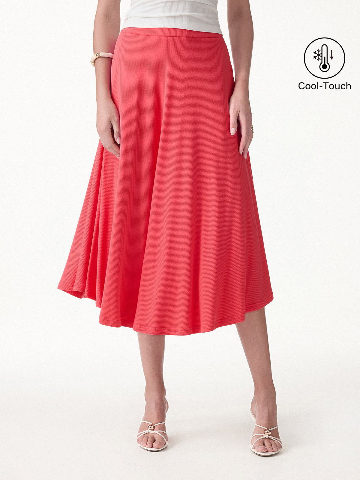 CoolTouch Midi Circle Flare Skirt with Pockets