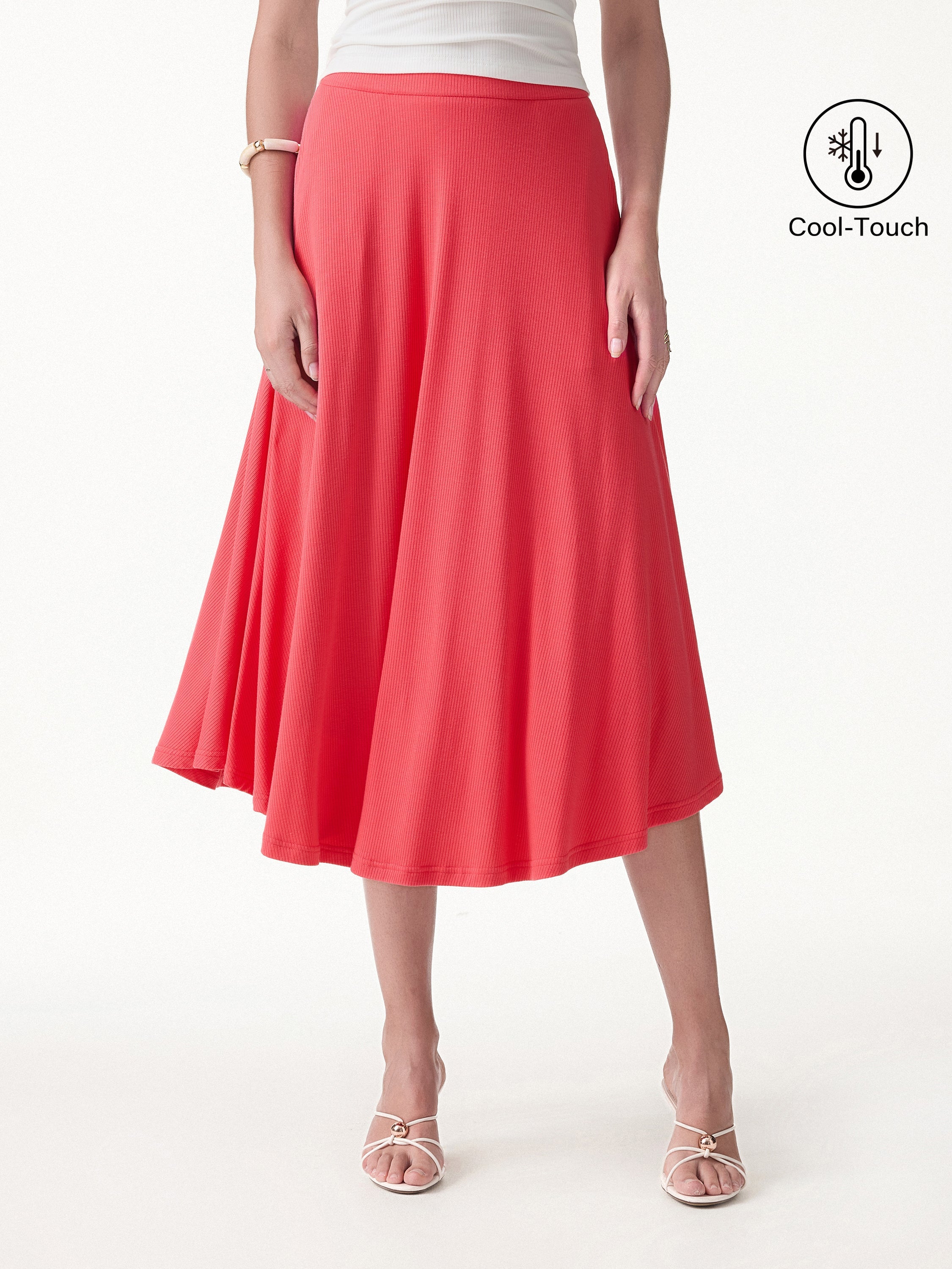 CoolTouch Midi Circle Flare Skirt with Pockets