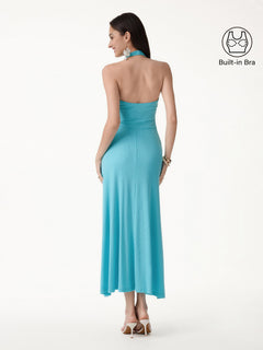 CoolTouch Halter A-Line Midi Bra Dress
