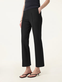 Wrinkle-Resistant High Rise Cropped Flare Leg Travel Pant