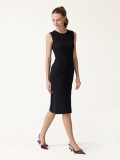 Ponte Round Neck Column Midi Dress