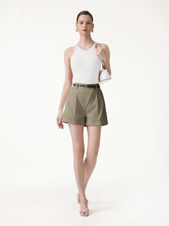Not-See-Thru Linen-Like A-Line Shorts